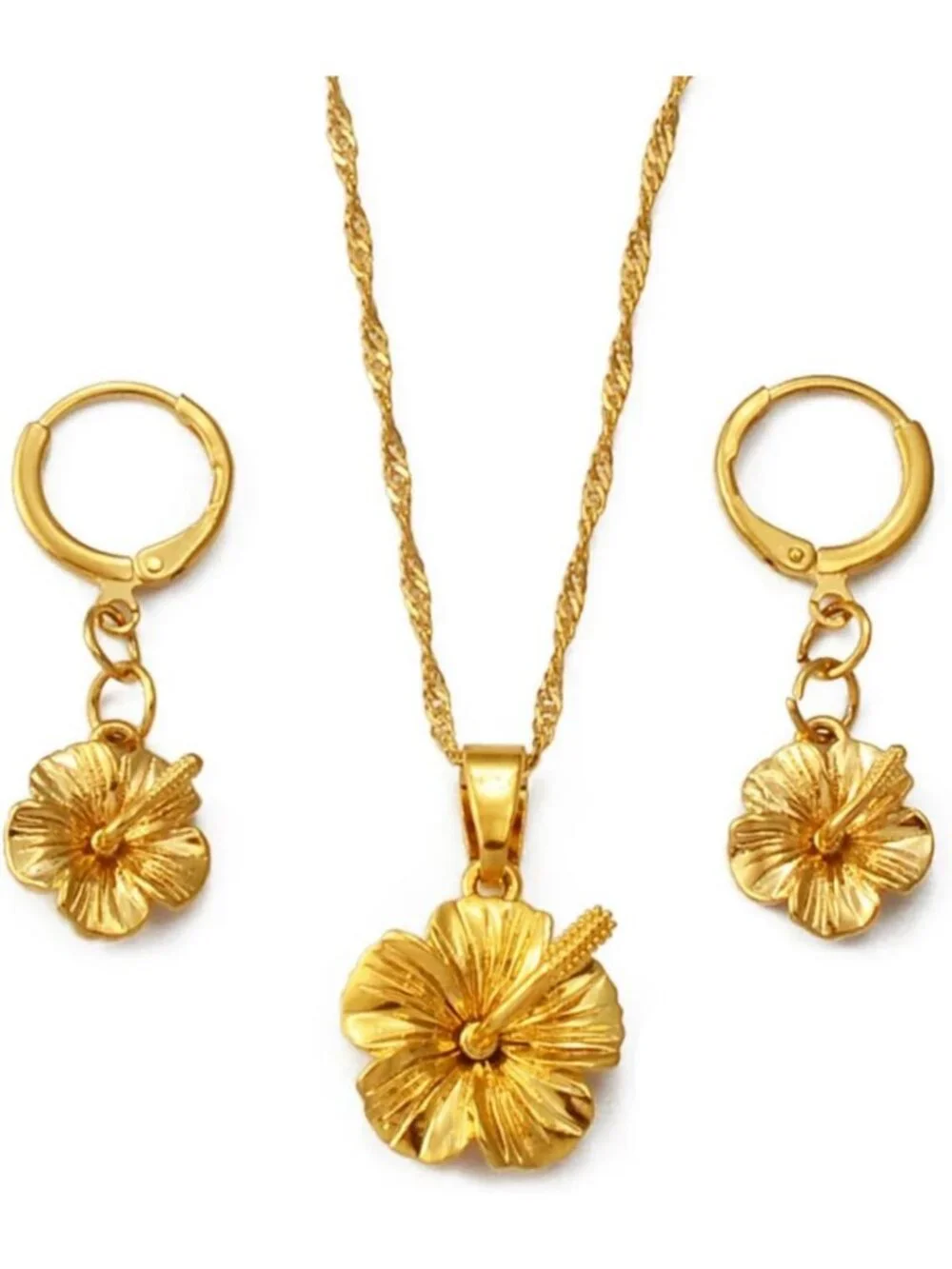 Hibiscus Flower Pendant Necklace for Women | Hawaiian Jewelry & Accessories Gift